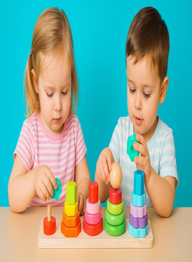 VERAT ألعاب مونتيسوري الخشبية من فيرات للأطفال الصغار | فرز الأشكال، أحجية الأرقام، وتكديس العد | لعبة تعليمية لرياضيات ما قبل المدرسة | هدايا للأولاد والبنات من عمر سنة إلى ثلاث سنوات | أحجية خشبية - Image 3